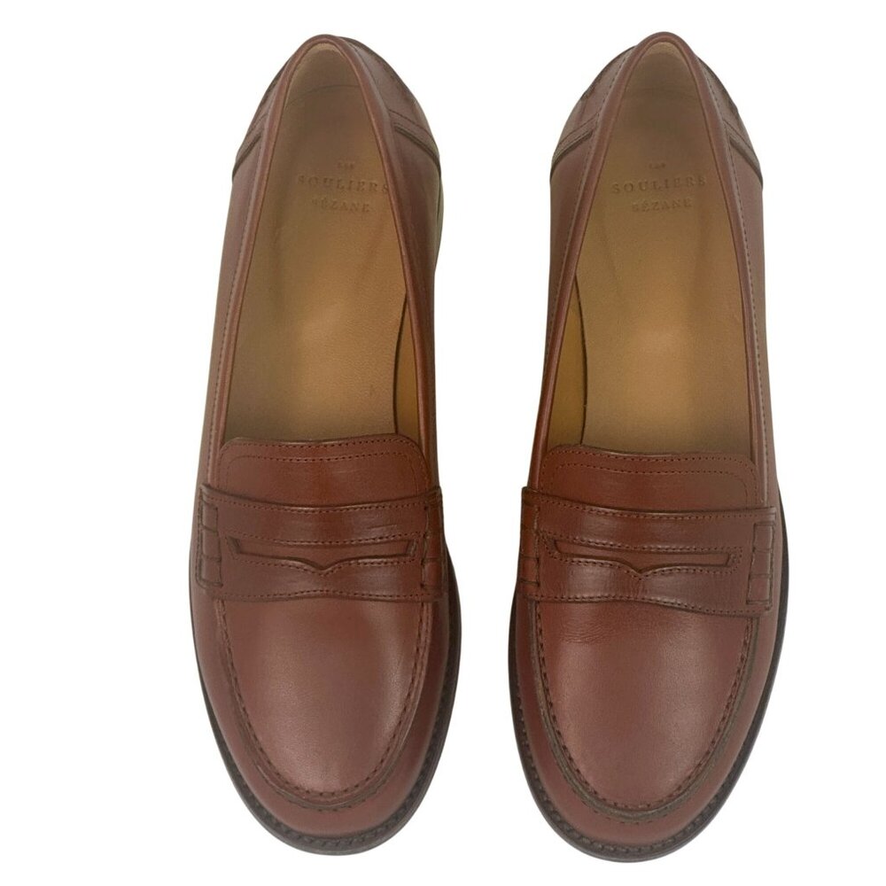 New Sézane André Mocassins Loafers Naturel Heritage Brown Leather EU 38 / US 7 - Picture 6 of 10